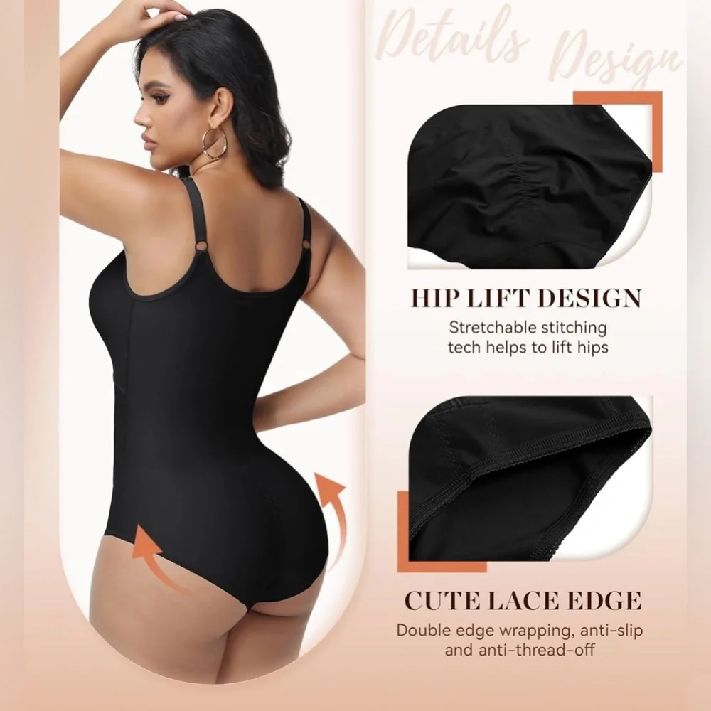 NWOT Shapshe - Black Fajas Shapewear Bodysuit - Picture 6 of 16